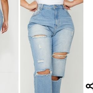 Plus Light Wash Cropped Straight Leg Plus Ligh

22